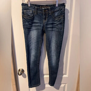 Red Camel size 5 denim jeans. Factory distressing and wiskering. Low rise